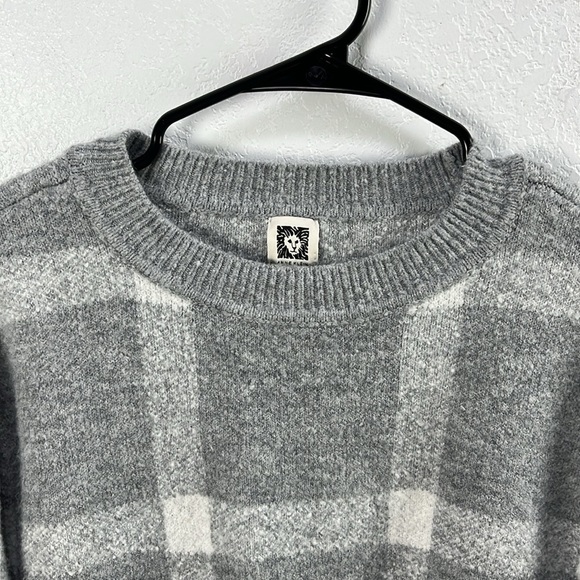 Anne Klein Gray Checkered Women's Sweater Long Sleeved Crew Neck Sz M Fall Chic - Picture 5 of 10